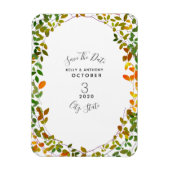 早秋の植物結婚式の日付を保存 マグネット (縦)