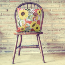 早秋フラワーズモノグラム装飾用クッション