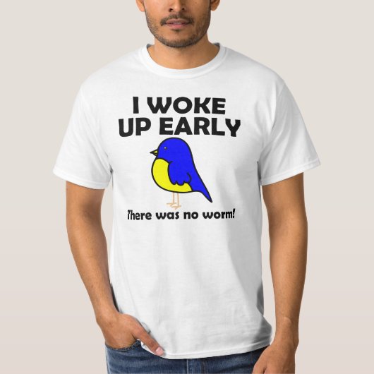 早起きは三文の得ワームTシャツ Tシャツ (正面)