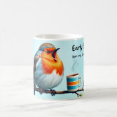 早起き鳥の面白いコーヒーマグ 早起き コーヒーマグカップ (中央)
