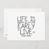 早起き – モチベーション引用文 ポストカード (正面/裏面)