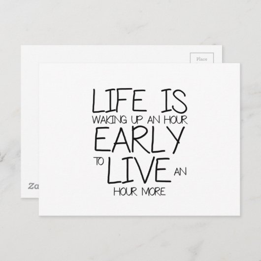 早起き – モチベーション引用文 ポストカード (正面/裏面)