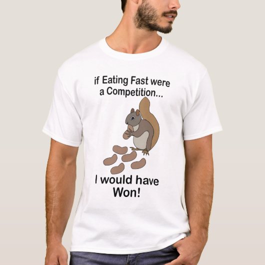 早食いハムスターの面白い名言 Tシャツ (正面)