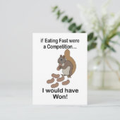 早食いリス　面白い名言 ポストカード (スタンド正面)