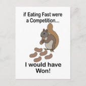 早食いリス　面白い名言 ポストカード (正面)