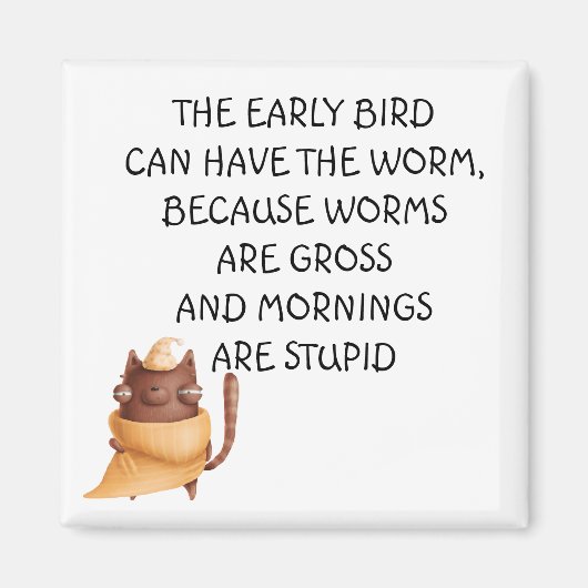 早鳥はウォームことわざ磁石をおもしろい持つ マグネット (正面)