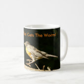 早鳥は虫のロビン コーヒーマグカップ (正面右)