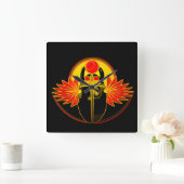 旭日の神、スカラブ・カブトムシの神。 スクエア壁時計 (ホーム)