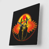 旭日の神、スカラブ・カブトムシの神。 スクエア壁時計 (傾斜)