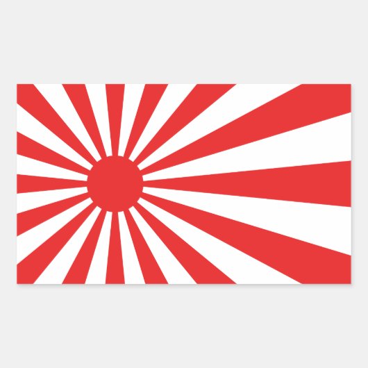 旭日旗 長方形シール (正面)