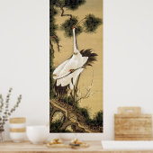 旭日松鶴図, 若冲 Cranes & Morning sun, Jakuchū ポスター (キッチン)