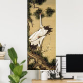 旭日松鶴図, 若冲 Cranes & Morning sun, Jakuchū ポスター (ホームオフィス)