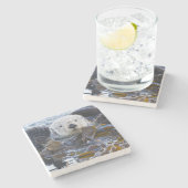 昆布包まれたの海水浴 ストーンコースター (横)