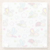 昆虫が付いているパターン ガラスコースター (裏面)