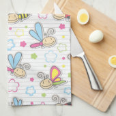 昆虫が付いているパターン キッチンタオル (四つ折り)