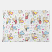 昆虫が付いているパターン キッチンタオル (横)