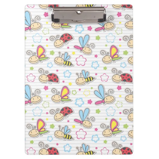 昆虫が付いているパターン クリップボード (正面)