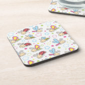 昆虫が付いているパターン コースター (左側)