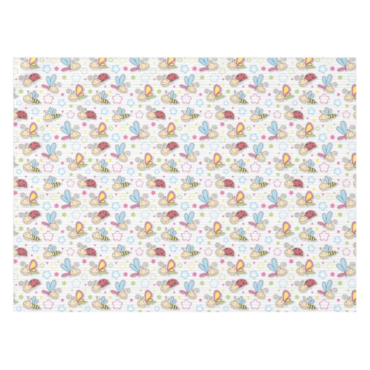 昆虫が付いているパターン テーブルクロス (正面(横))