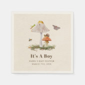 昆虫きのこウッドランド自然赤ちゃんシャワー スタンダードカクテルナプキン (正面)