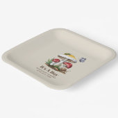 昆虫きのこウッドランド自然赤ちゃんシャワー ペーパープレート (傾斜あり)