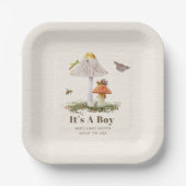 昆虫きのこウッドランド自然赤ちゃんシャワー ペーパープレート (正面)
