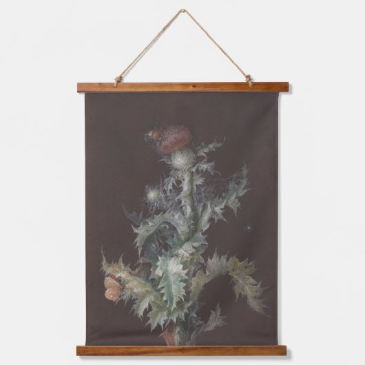 昆虫とアザミ1755ヨハンC.ディエッシュ 吊り下げ型タペストリー (正面)