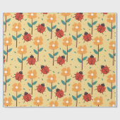 昆虫と花 ラッピングペーパー (フラット)