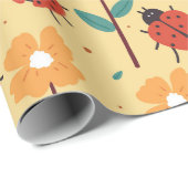 昆虫と花 ラッピングペーパー (ロールコーナー)