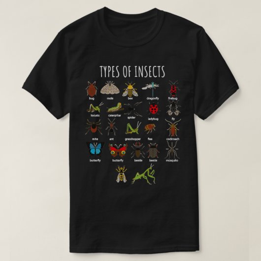 昆虫のキッズタイプBug Identification S Tシャツ (デザイン正面)