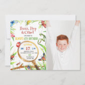 昆虫のバグ誕生日招待状 招待状 (正面)