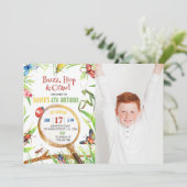 昆虫のバグ誕生日招待状 招待状 (スタンド正面)