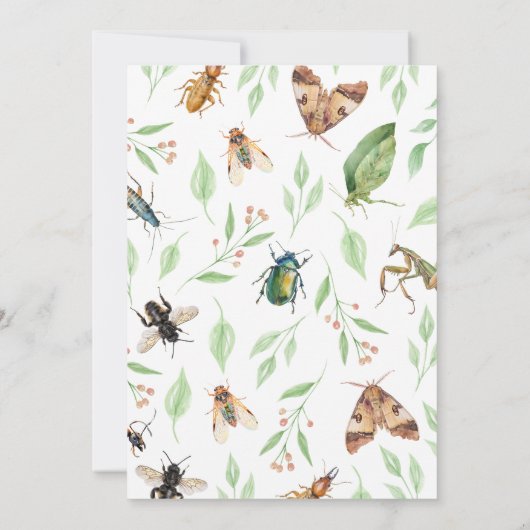 昆虫のバグ誕生日 招待状 (裏面)