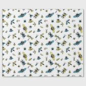昆虫のパターン |白 ラッピングペーパー (フラット)