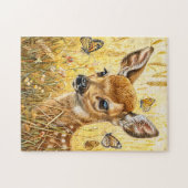 昆虫の多い牧草地に生息する小さな鹿 ジグソーパズル (横)