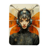 昆虫の女性サイエンスフィクションAIアート マグネット (縦)