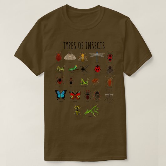 昆虫の子供の種類Bug Identification Science Tシャツ (デザイン正面)