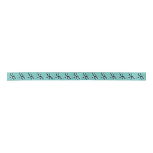 昆虫の芸術の美しいトンボ サテンリボン (正面)