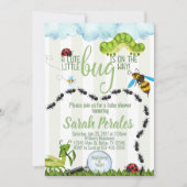 昆虫の虫のベビーシャワーの招待状の招待 招待状 (正面)