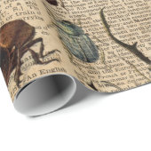 昆虫の虫のヴィンテージのイラストレーション辞書の芸術 ラッピングペーパー (ロールコーナー)