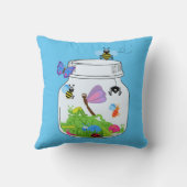 昆虫の虫の入った虫の入った壺バチバチ クッション (裏面)