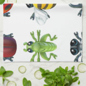 昆虫の虫アイコン キッチンタオル (折り畳み)