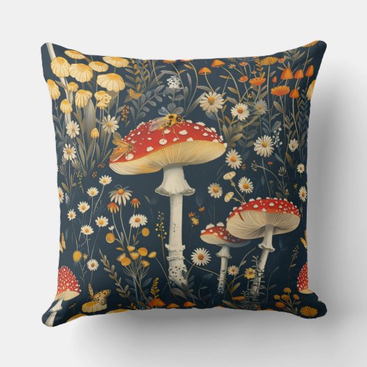 昆虫の蜂の蛾の蝶とヴィンテージのプリント クッション (裏面)