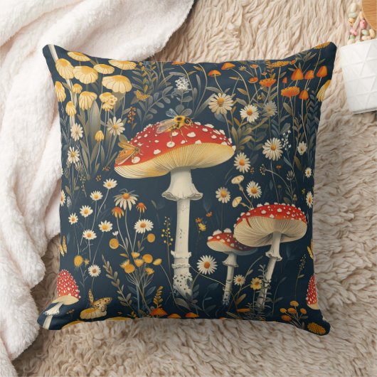 昆虫の蜂の蛾の蝶とヴィンテージのプリント クッション (ブランケット)