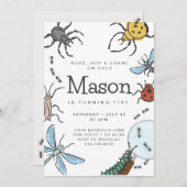 昆虫の誕生日招待状 • 虫の招待状 招待状 (正面/裏面)