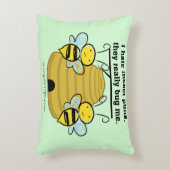 昆虫は煩わせますおもしろいな私をブンブンいう音蜂をもじります アクセントクッション (正面(垂直))