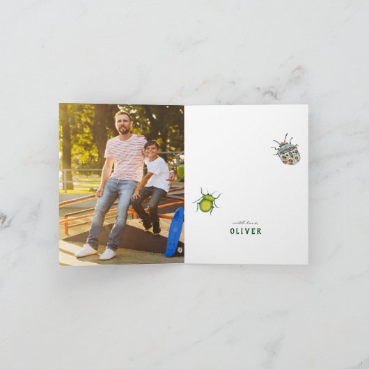 昆虫をテーマにした誕生日 | 感謝の写真 サンキューカード (内部)