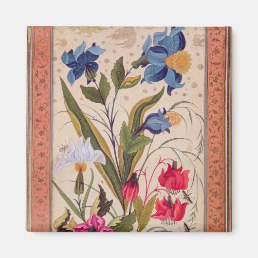 昆虫を持つ外来花 マグネット (正面)