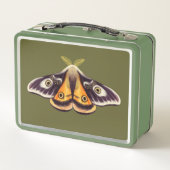 昆虫アートゴブリンコアSaturniaモスグリーン名 メタルランチボックス (裏面)