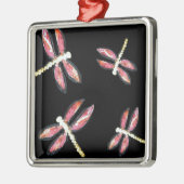 昆虫アートピンクトンボ メタルオーナメント (左)